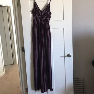 Jumpsuit- super cute burgundy with stripes